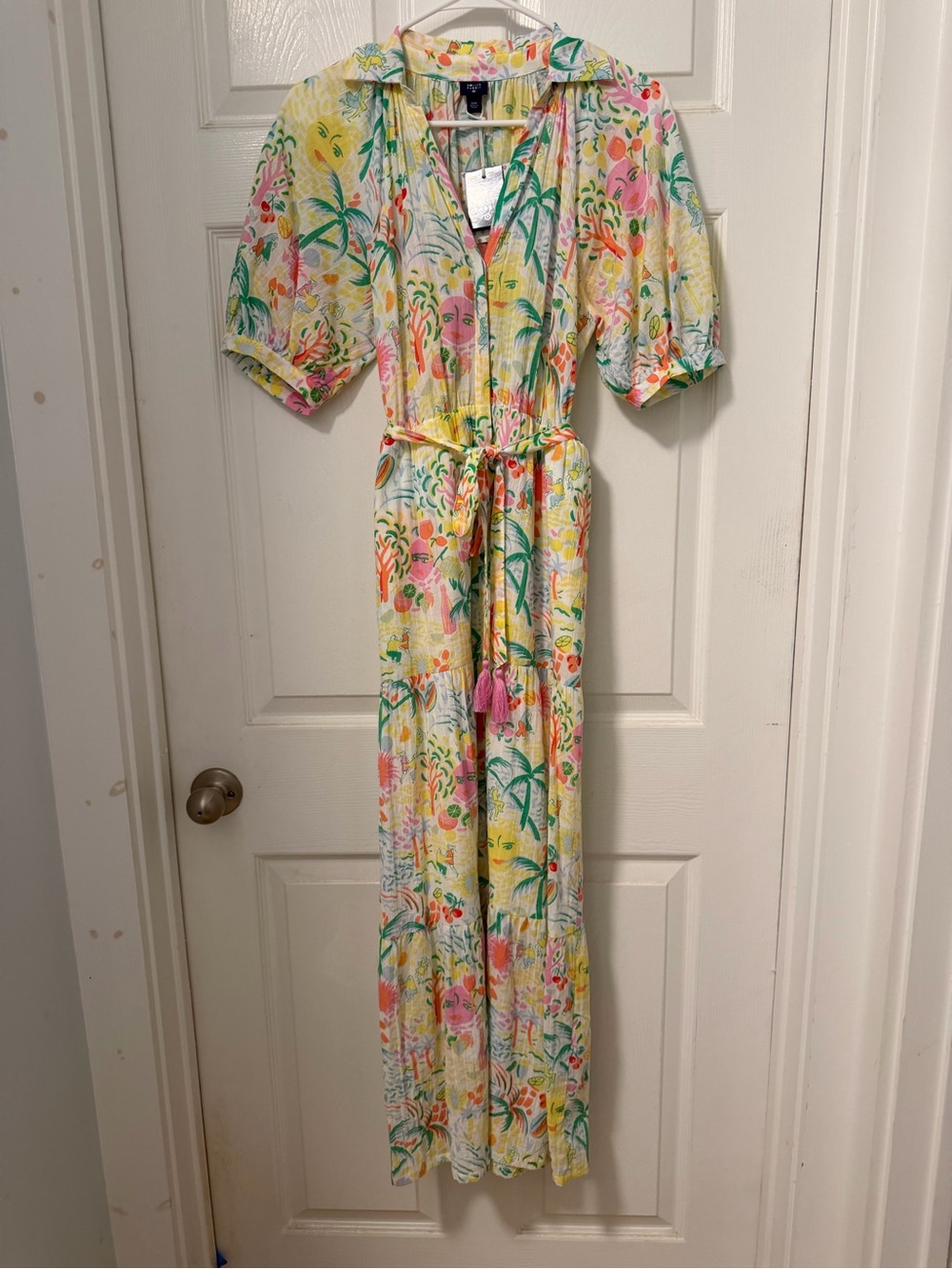 Roller Rabbit Multi-Color Tropical Tie-Waist Jumpsuit